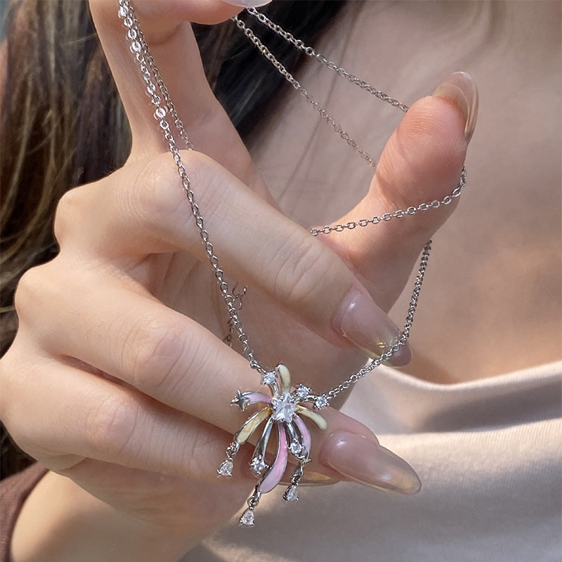 ⏳Limited-time 50% off⏰Romantic Colorful Zircon Firework Necklace📿
