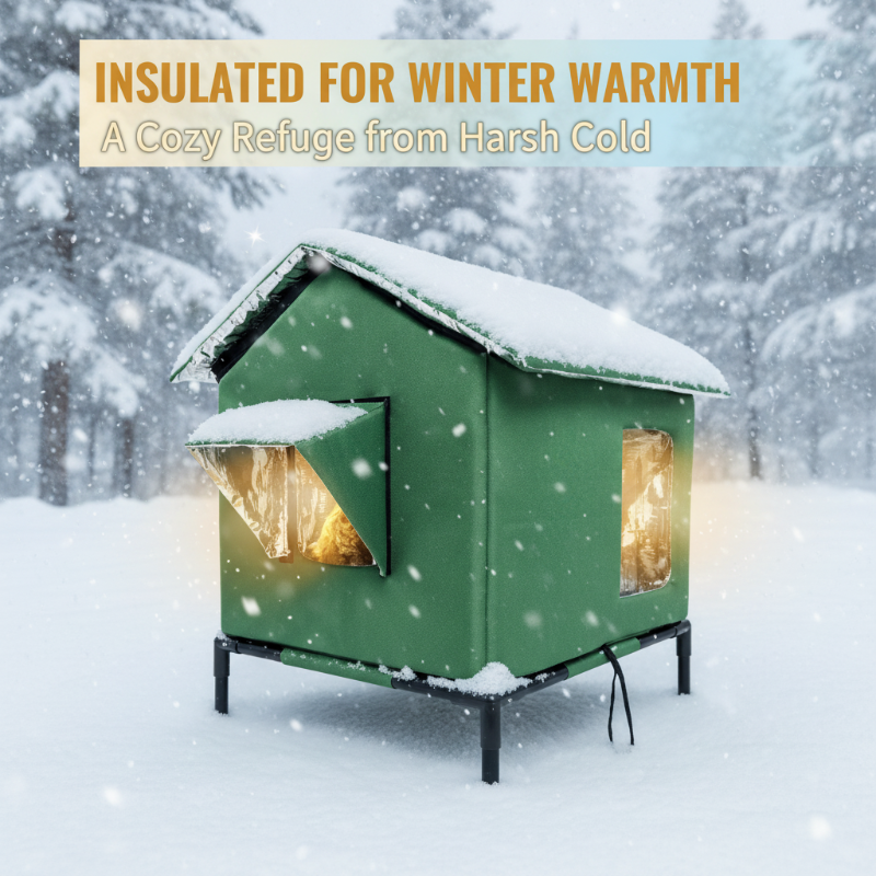 All-Weather Elevated Outdoor Cat House