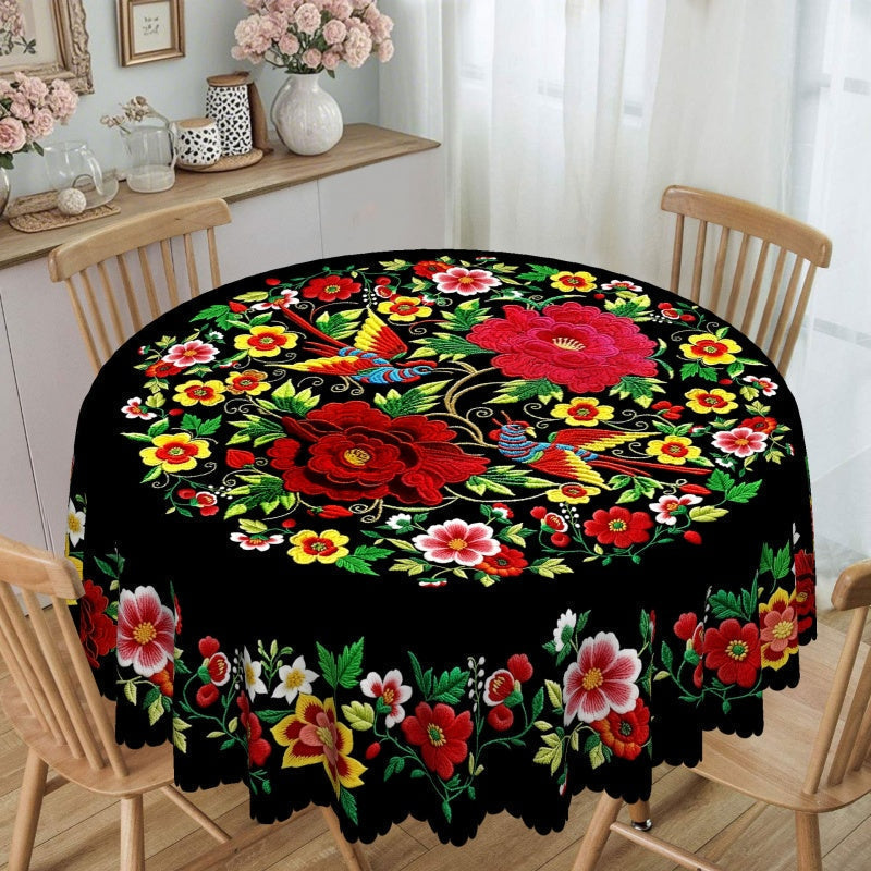 🔥Hot Sale🔥Mexican Floral Tablecloth With Scalloped Edge (60% OFF)