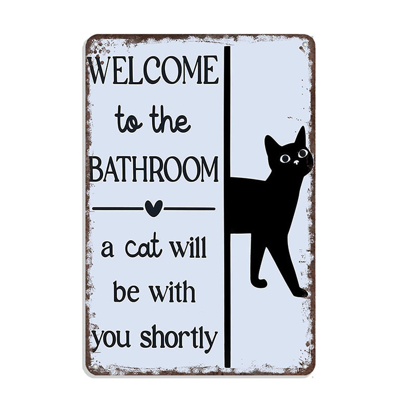 ⏳LAST DAY SALE 49% OFF🔥Vintage Highland Cow Aluminum Sign: Funny "Are You Pooping?" Black and White Bathroom Wall Decor