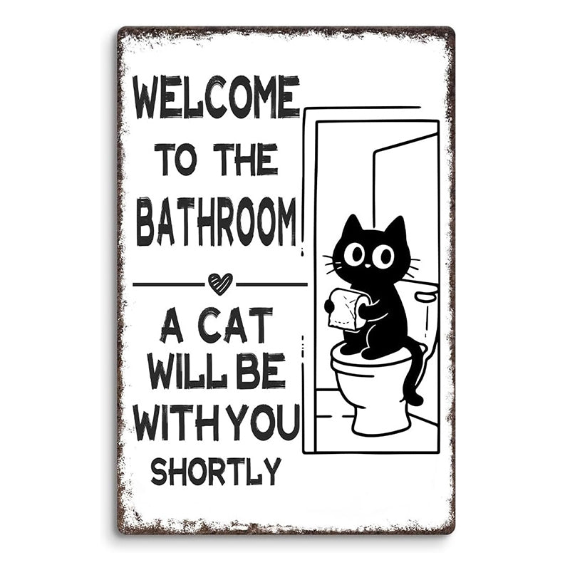⏳LAST DAY SALE 49% OFF🔥Vintage Highland Cow Aluminum Sign: Funny "Are You Pooping?" Black and White Bathroom Wall Decor