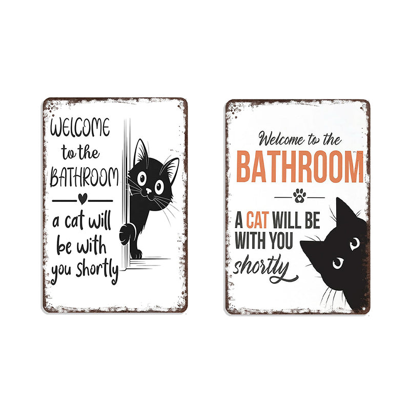 ⏳LAST DAY SALE 49% OFF🔥Vintage Highland Cow Aluminum Sign: Funny "Are You Pooping?" Black and White Bathroom Wall Decor