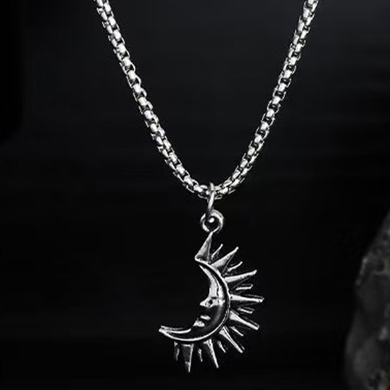Sun & Moon Spliced Pendant Necklace Set