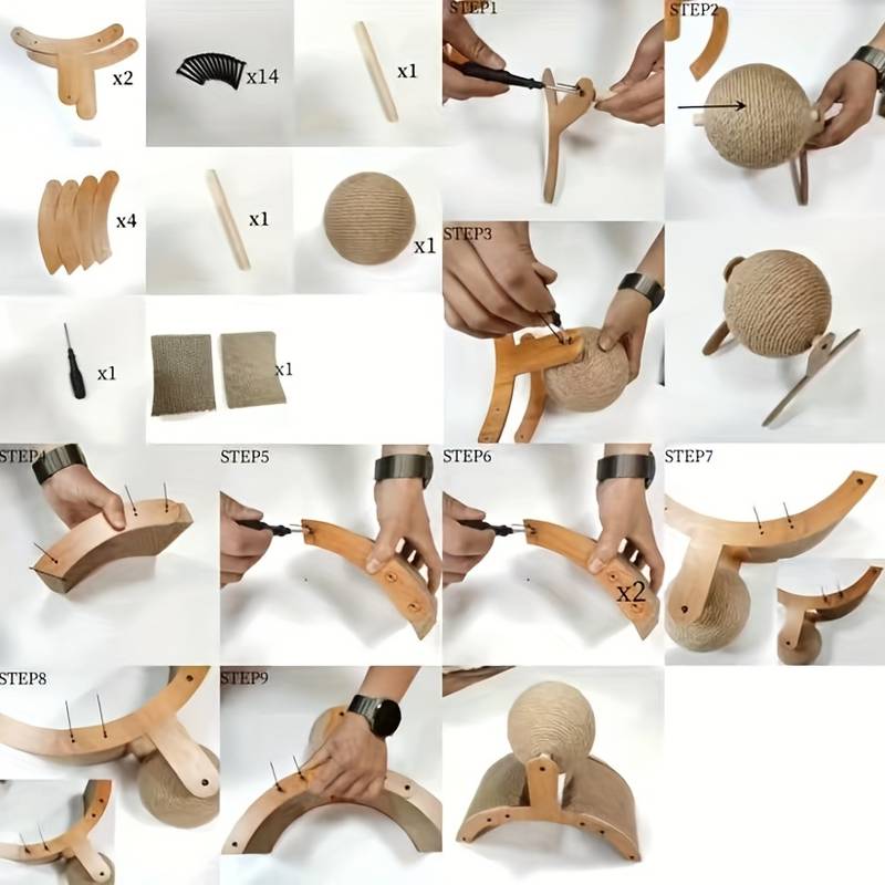 Natural Sisal Cat Scratching Ball With Cardboard Pad