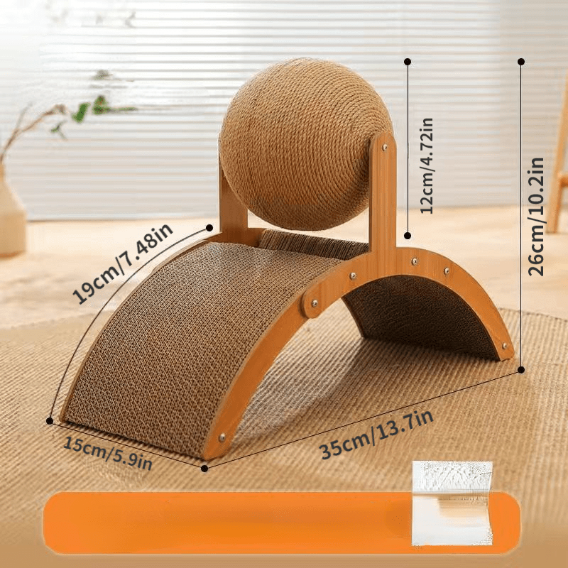 💖49% OFF!🐱Natural Sisal Cat Scratching Ball With Cardboard Pad✨