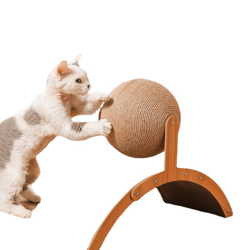 Natural Sisal Cat Scratching Ball With Cardboard Pad