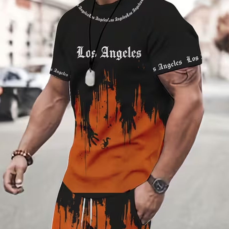 👕 60% OFF NOW! 🔥 Men's Graphic Print T-Shirt & Shorts Set – Soft Fabric, Bold Design & Perfect for Summer Days ☀️