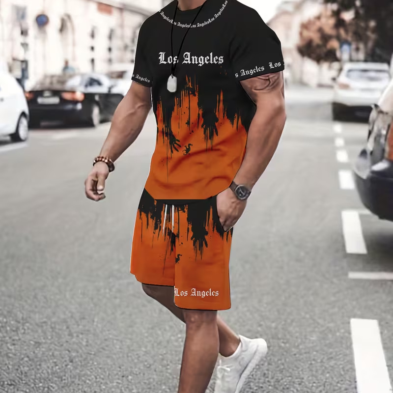 👕 60% OFF NOW! 🔥 Men's Graphic Print T-Shirt & Shorts Set – Soft Fabric, Bold Design & Perfect for Summer Days ☀️