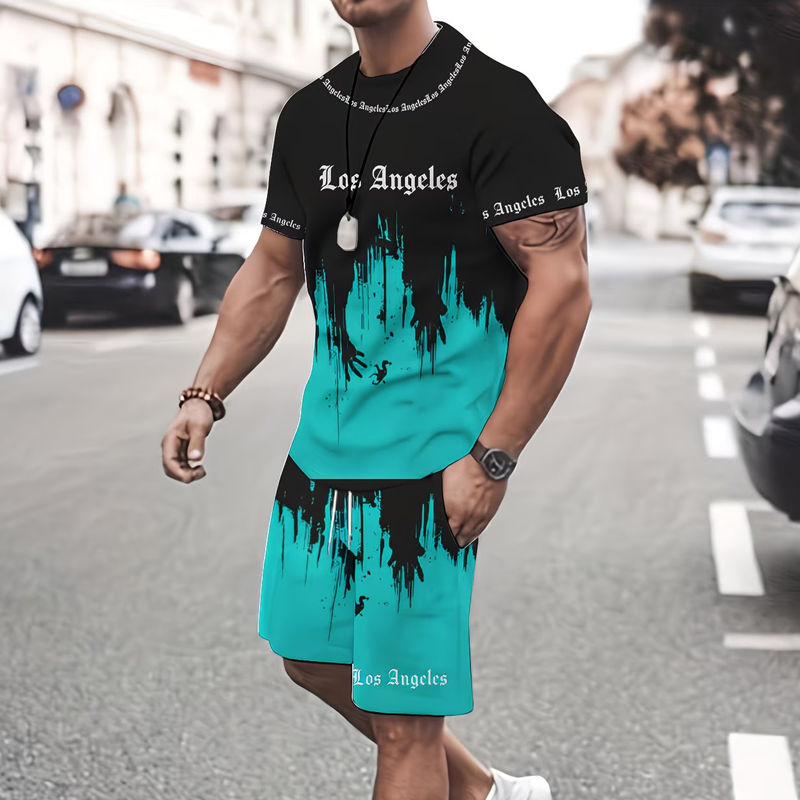 👕 60% OFF NOW! 🔥 Men's Graphic Print T-Shirt & Shorts Set – Soft Fabric, Bold Design & Perfect for Summer Days ☀️