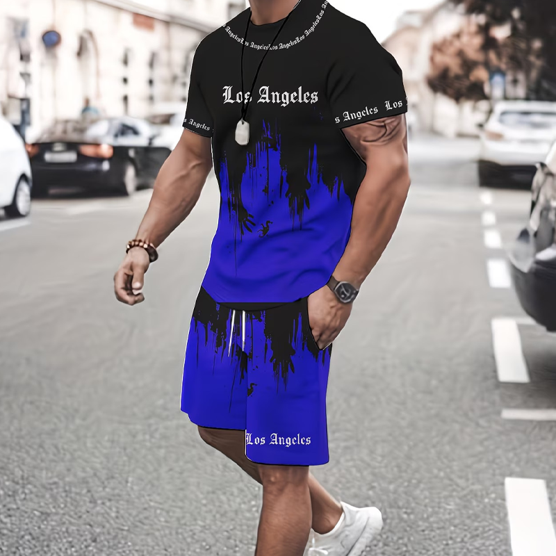 👕 60% OFF NOW! 🔥 Men's Graphic Print T-Shirt & Shorts Set – Soft Fabric, Bold Design & Perfect for Summer Days ☀️