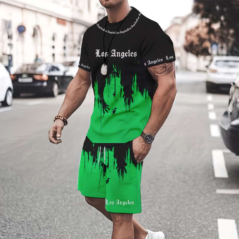 👕 60% OFF NOW! 🔥 Men's Graphic Print T-Shirt & Shorts Set – Soft Fabric, Bold Design & Perfect for Summer Days ☀️