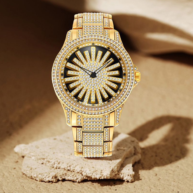 🎁2026 New Arrivals 50% OFF💥Men's Iced-Out Watch with Rotating Dial – Sparkling Crystals, Precise Quartz & Butterfly Clasp ✨