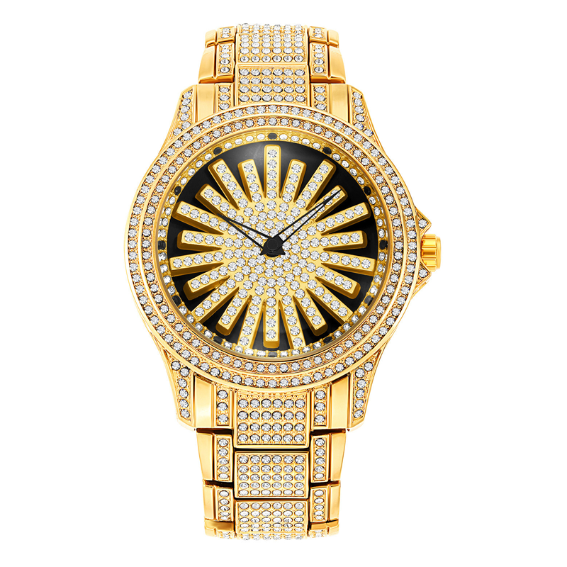 🎁2026 New Arrivals 50% OFF💥Men's Iced-Out Watch with Rotating Dial – Sparkling Crystals, Precise Quartz & Butterfly Clasp ✨