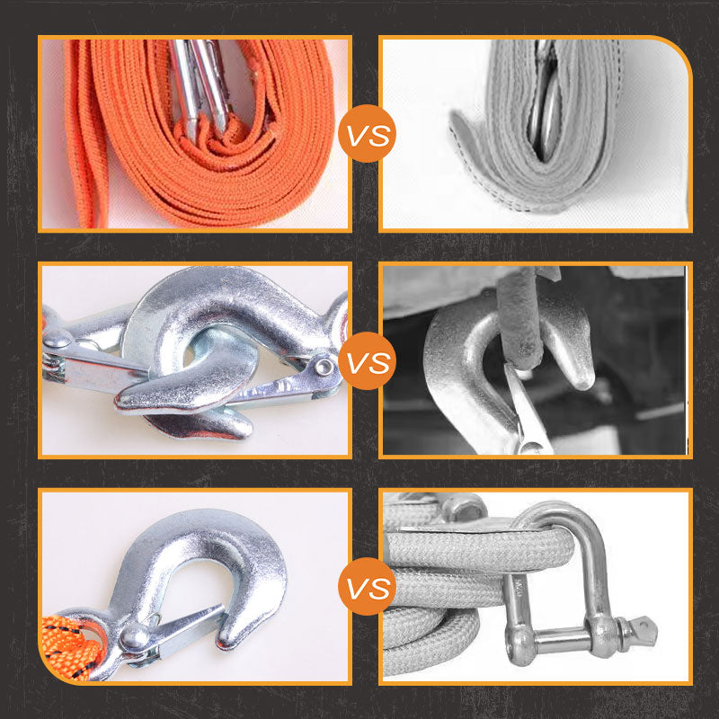 📢📢40% OFF !! ⏰13ft Car Tow Strap with Hooks & 3 Tons Capacity