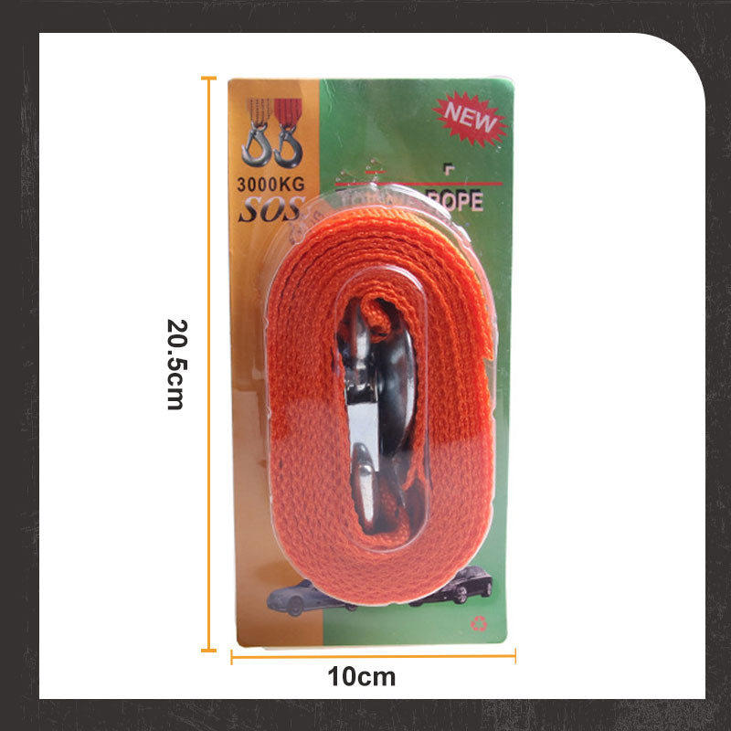 📢📢40% OFF !! ⏰13ft Car Tow Strap with Hooks & 3 Tons Capacity