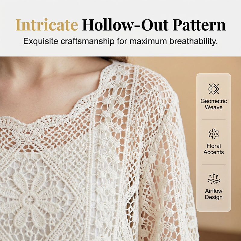 👚 60% OFF NOW! 🌸 Women's Vintage-Inspired Lace Cover-Up Blouse – Delicate Lace, Flowy Fit & Perfect for Layering or a Romantic Look ✨