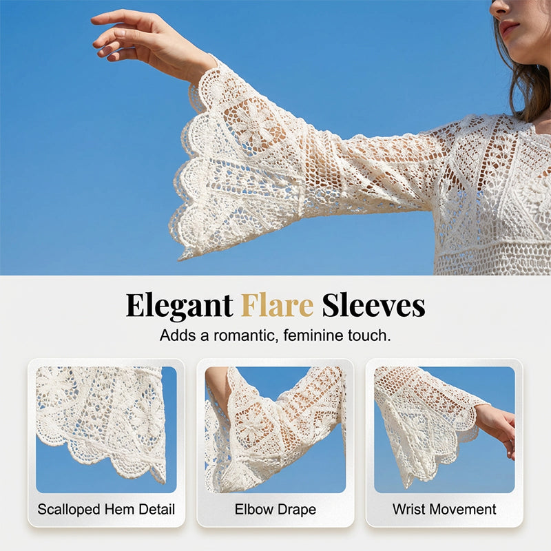 👚 60% OFF NOW! 🌸 Women's Vintage-Inspired Lace Cover-Up Blouse – Delicate Lace, Flowy Fit & Perfect for Layering or a Romantic Look ✨