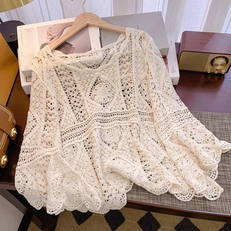 👚 60% OFF NOW! 🌸 Women's Vintage-Inspired Lace Cover-Up Blouse – Delicate Lace, Flowy Fit & Perfect for Layering or a Romantic Look ✨
