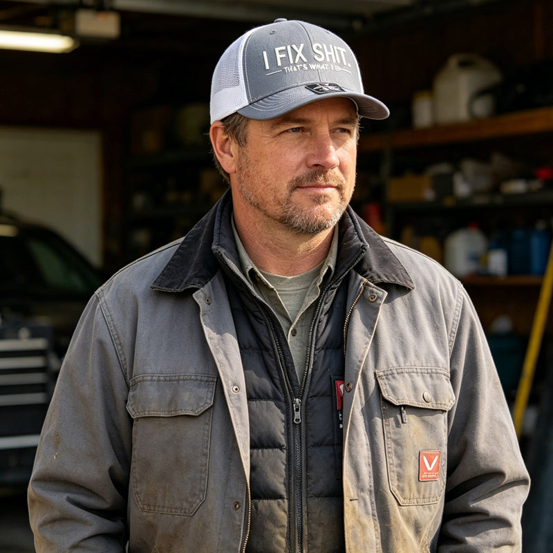 🧢 LIMITED-TIME 50% OFF! ✨ "I Fix Shit" Embroidered Trucker Hat – Breathable Mesh, Sun Protection, Bold & Humorous Gift 🛠️