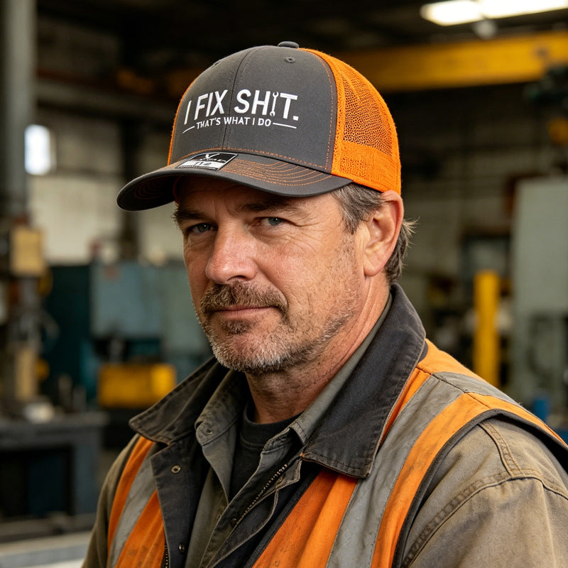🧢 LIMITED-TIME 50% OFF! ✨ "I Fix Shit" Embroidered Trucker Hat – Breathable Mesh, Sun Protection, Bold & Humorous Gift 🛠️