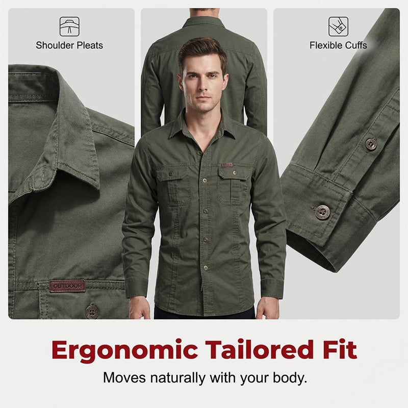 🆕2026 New Style✨Men's Long Sleeve Cotton Workwear Shirt👔