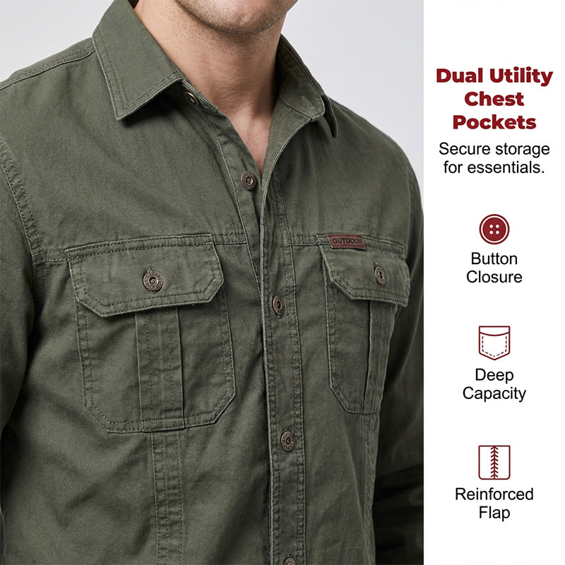 🆕2026 New Style✨Men's Long Sleeve Cotton Workwear Shirt👔