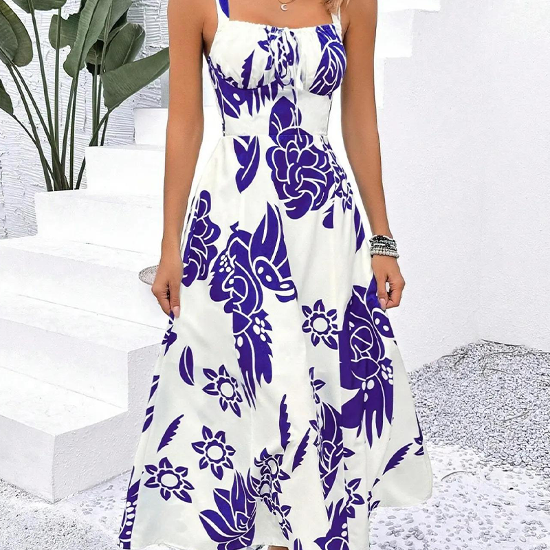 ⏳Limited-time 50% off⏰Women's Floral Print Spaghetti Strap Dress🌿👗