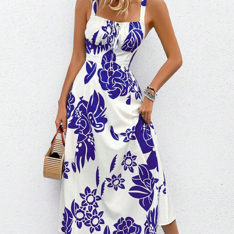 ⏳Limited-time 50% off⏰Women's Floral Print Spaghetti Strap Dress🌿👗
