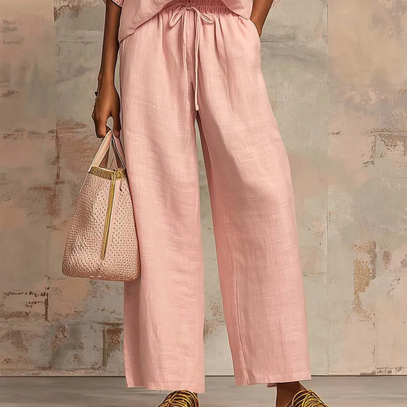 Women's Solid Color 2-Piece Casual Tracksuit Set
