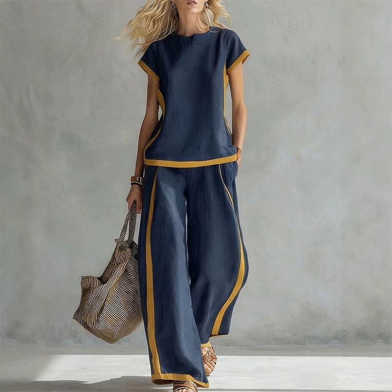 🎁2026 New Arrivals 50% OFF💥Women's Casual 2-Piece Set with Contrast Trim