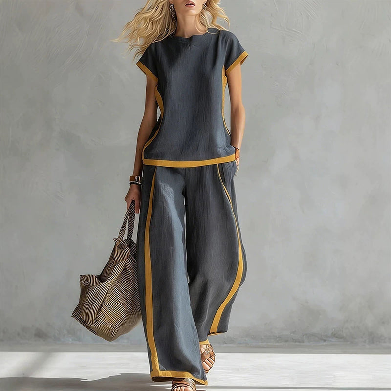 🎁2026 New Arrivals 50% OFF💥Women's Casual 2-Piece Set with Contrast Trim