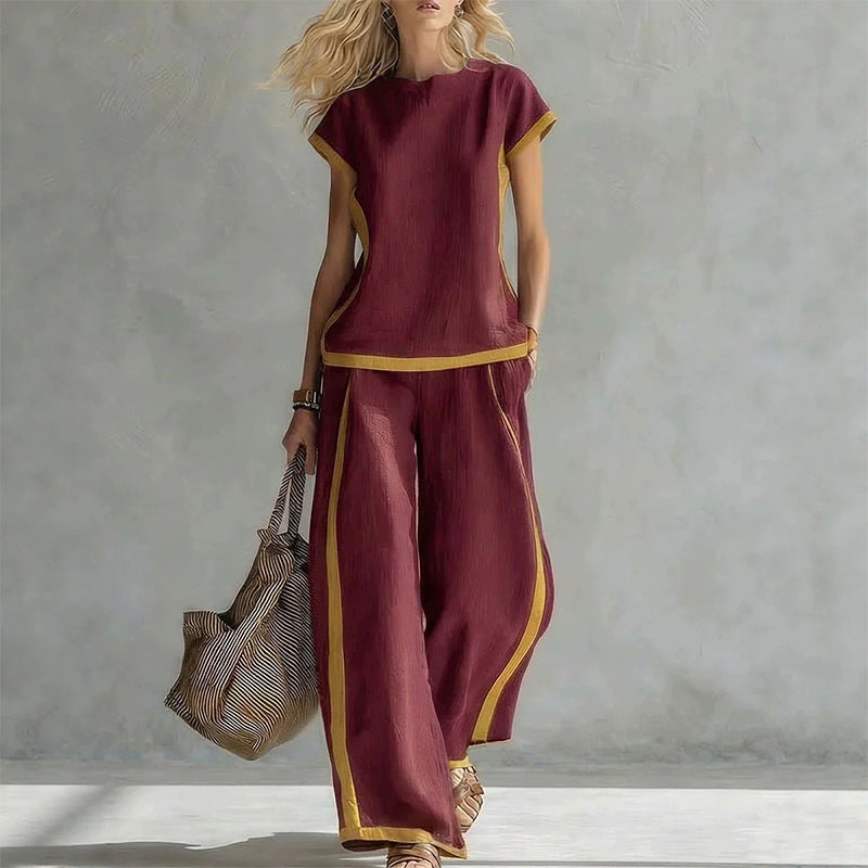 🎁2026 New Arrivals 50% OFF💥Women's Casual 2-Piece Set with Contrast Trim
