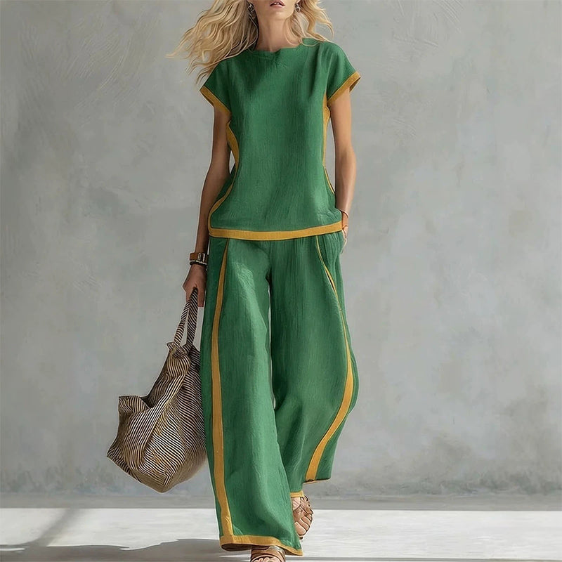 🎁2026 New Arrivals 50% OFF💥Women's Casual 2-Piece Set with Contrast Trim