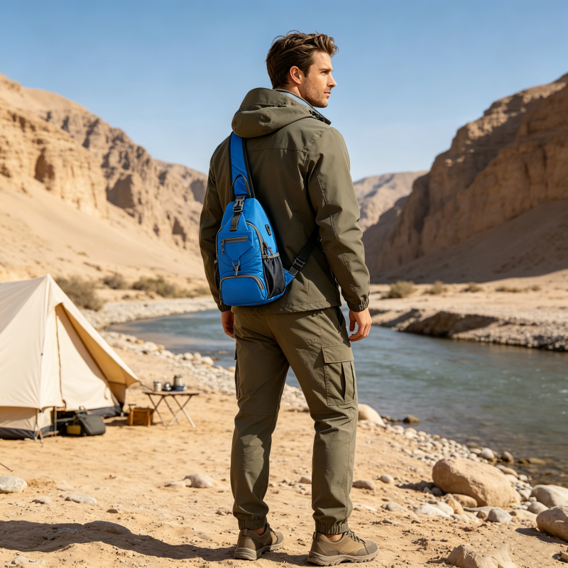 🎒 LIMITED-TIME 50% OFF! ✨ Men's Outdoor Sling Bag – Multi-Pocket, Water-Resistant, Breathable Back 🌦️