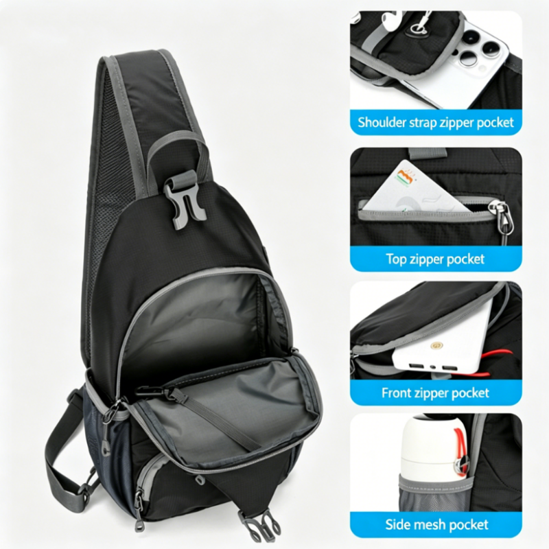 🎒 LIMITED-TIME 50% OFF! ✨ Men's Outdoor Sling Bag – Multi-Pocket, Water-Resistant, Breathable Back 🌦️