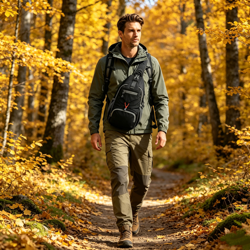 🎒 LIMITED-TIME 50% OFF! ✨ Men's Outdoor Sling Bag – Multi-Pocket, Water-Resistant, Breathable Back 🌦️