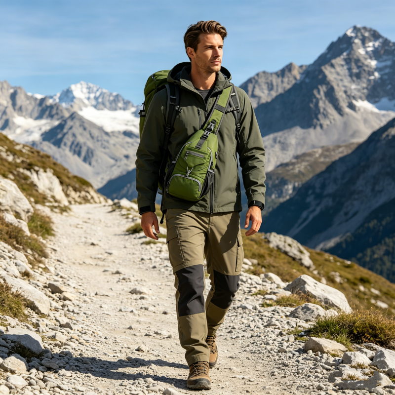 🎒 LIMITED-TIME 50% OFF! ✨ Men's Outdoor Sling Bag – Multi-Pocket, Water-Resistant, Breathable Back 🌦️