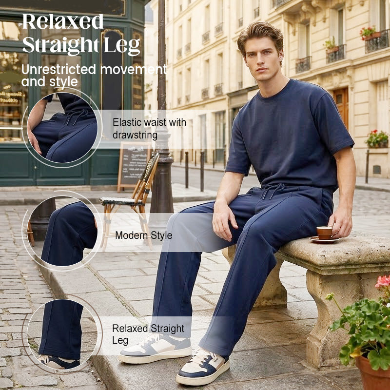 📢📢30% OFF !! ⏰Men's Elastic Waist Drawstring Straight Leg Pants
