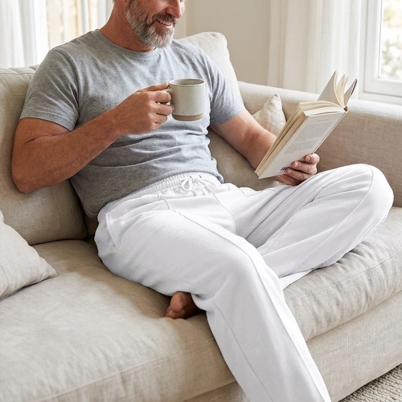 📢📢30% OFF !! ⏰Men's Elastic Waist Drawstring Straight Leg Pants