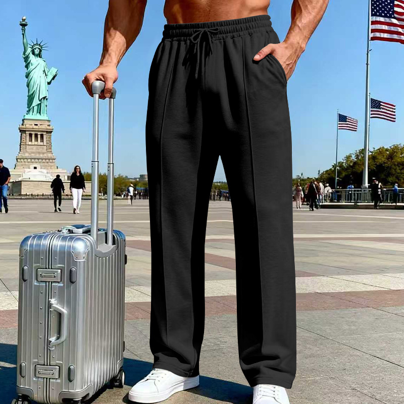 📢📢30% OFF !! ⏰Men's Elastic Waist Drawstring Straight Leg Pants