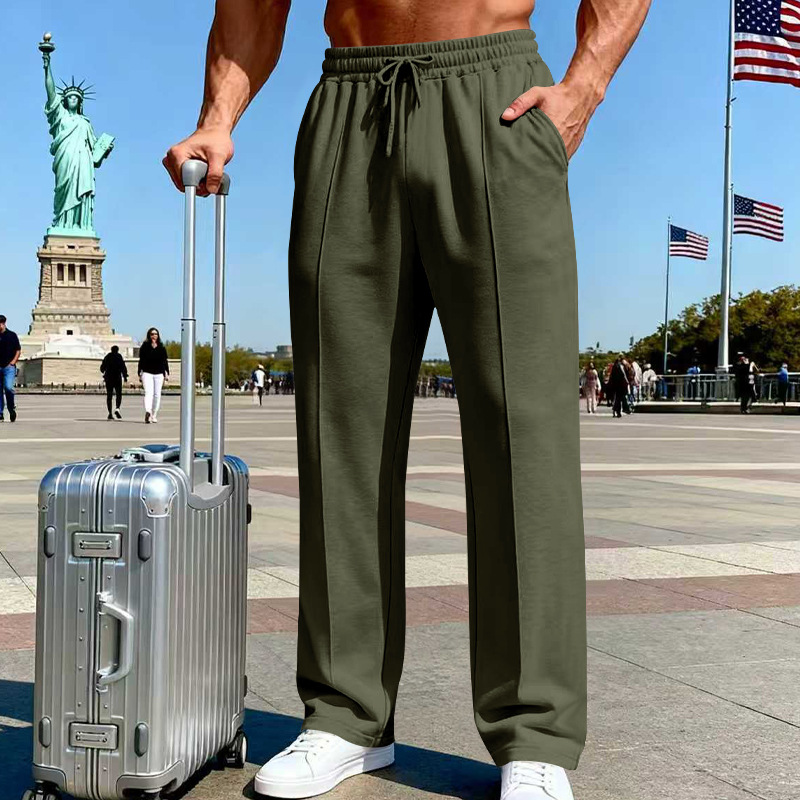 📢📢30% OFF !! ⏰Men's Elastic Waist Drawstring Straight Leg Pants