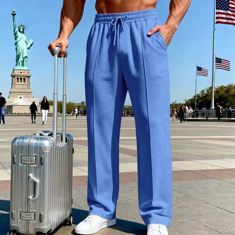 📢📢30% OFF !! ⏰Men's Elastic Waist Drawstring Straight Leg Pants