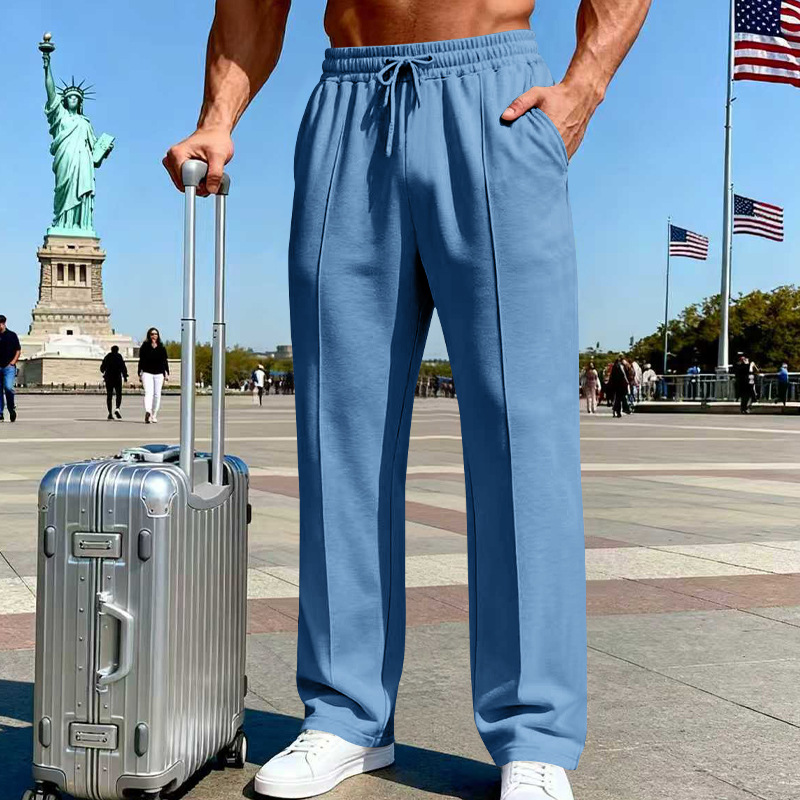 📢📢30% OFF !! ⏰Men's Elastic Waist Drawstring Straight Leg Pants