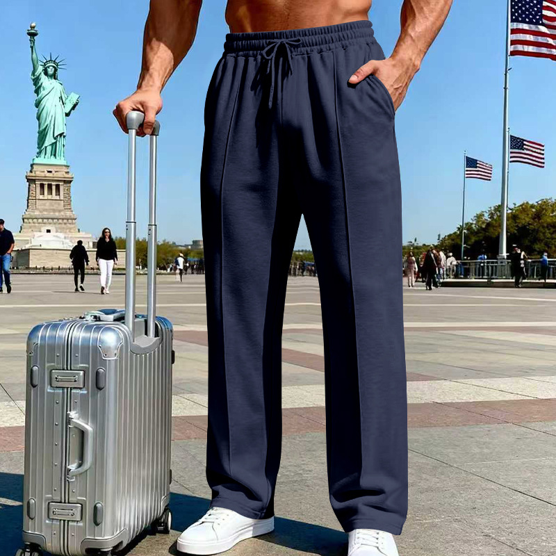 📢📢30% OFF !! ⏰Men's Elastic Waist Drawstring Straight Leg Pants