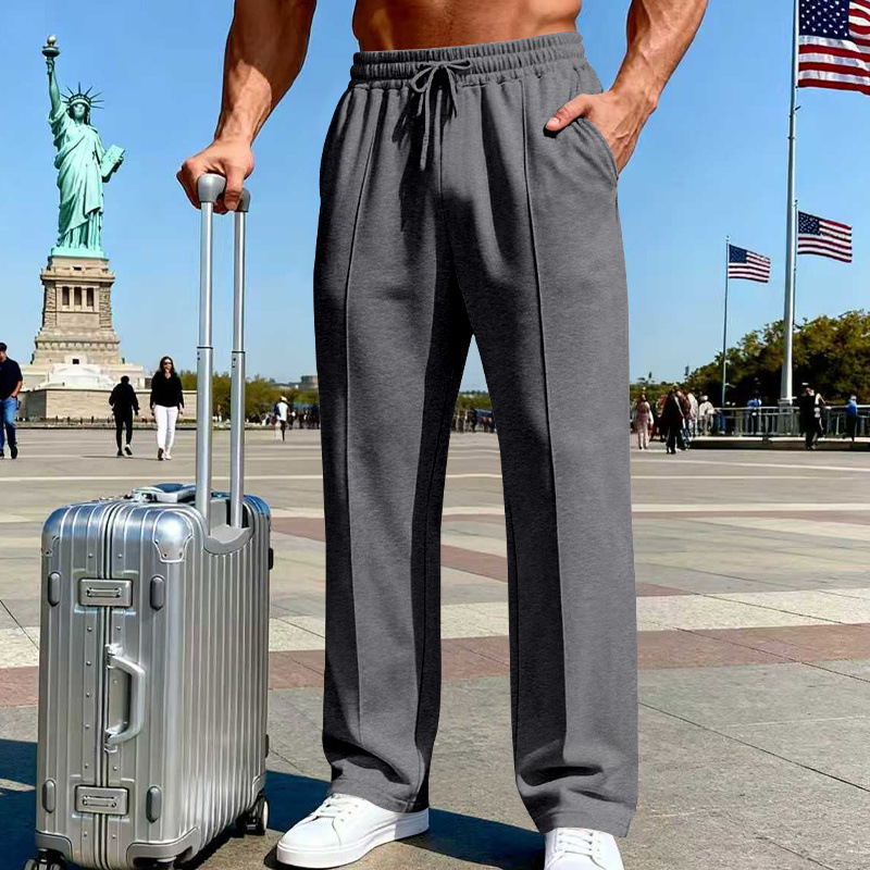 📢📢30% OFF !! ⏰Men's Elastic Waist Drawstring Straight Leg Pants