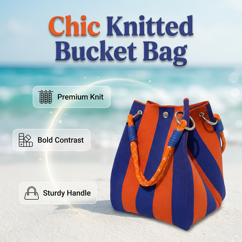 ⏳Limited-time 50% off⏰Striped Knit Bucket Handbag👜