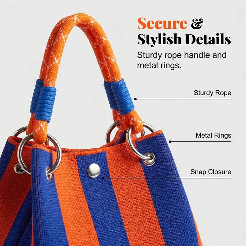 ⏳Limited-time 50% off⏰Striped Knit Bucket Handbag👜