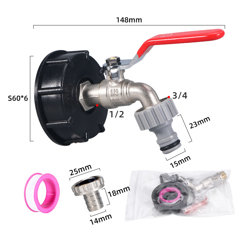 Heavy-Duty Brass Tap for IBC Water Butt Container