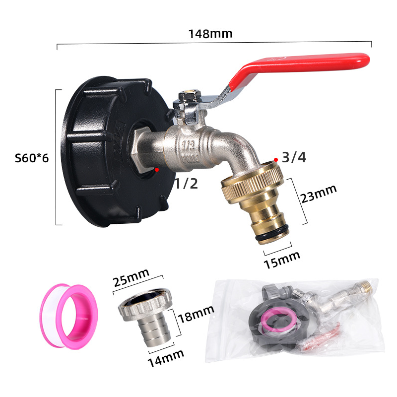 Heavy-Duty Brass Tap for IBC Water Butt Container