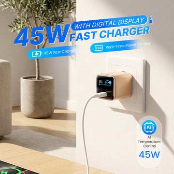 ⏳Limited-time 50% off⏰45W Fast Charger with Digital Display📱🔋